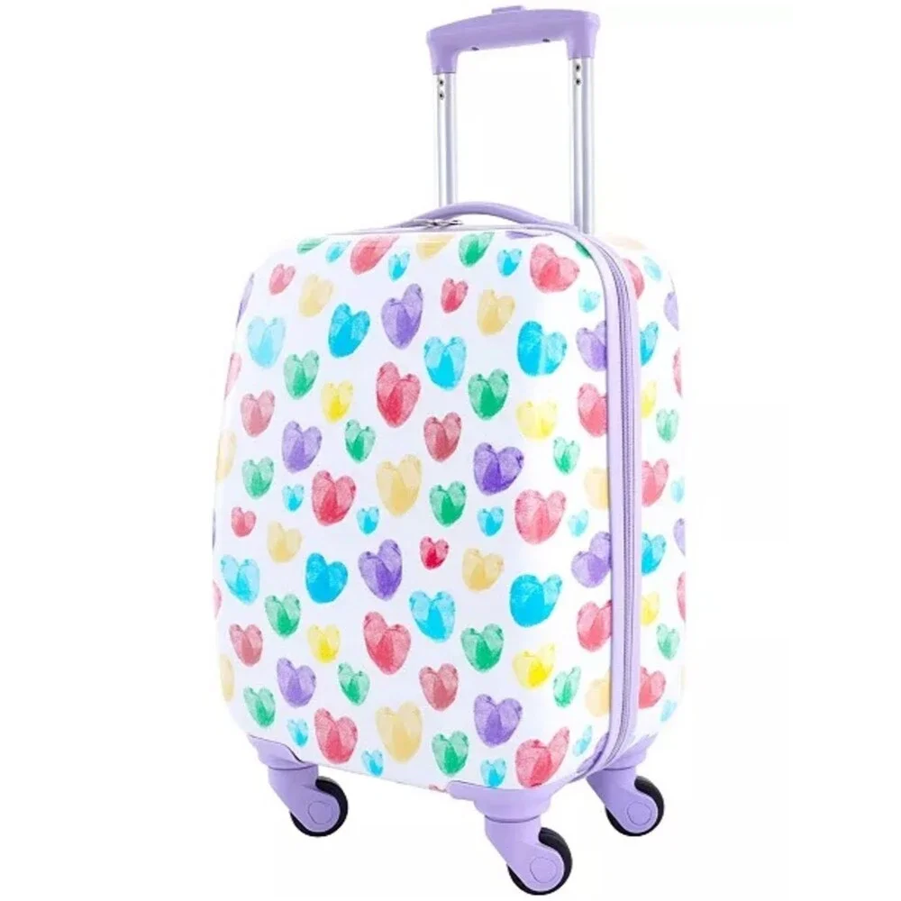 Travelers Club kids 5 piece luggage set Multicolor Heart Travel Set Lavender